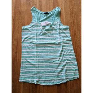 GAP Small Women's Green Striped Tank Top NWT